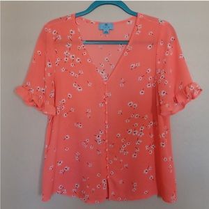 CeCe Floral Blouse